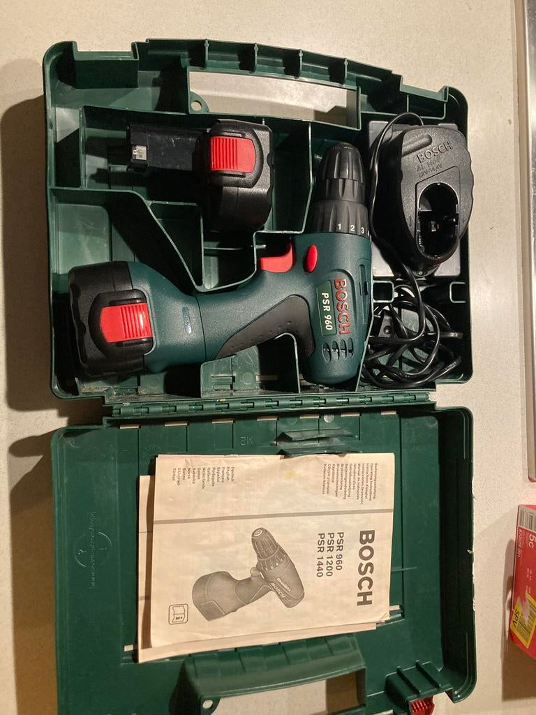 Bosch PSR960 schroefboormachine, Ophalen of Verzenden, Gebruikt, Minder dan 400 watt, Boor- en Schroefmachine