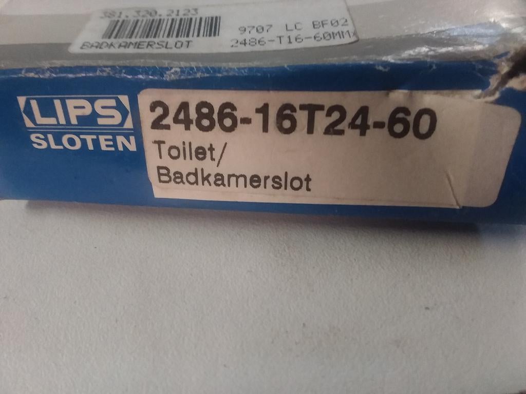 Lips toilet/badkamerslot 2486-16T24-60, nieuw., Ophalen, Nieuw, Rvs, Slot