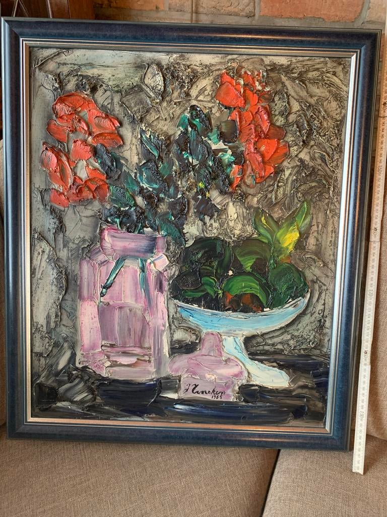 Gesigneerd schilderij uit 1964 in lijst, Antiek en Kunst, Ophalen of Verzenden