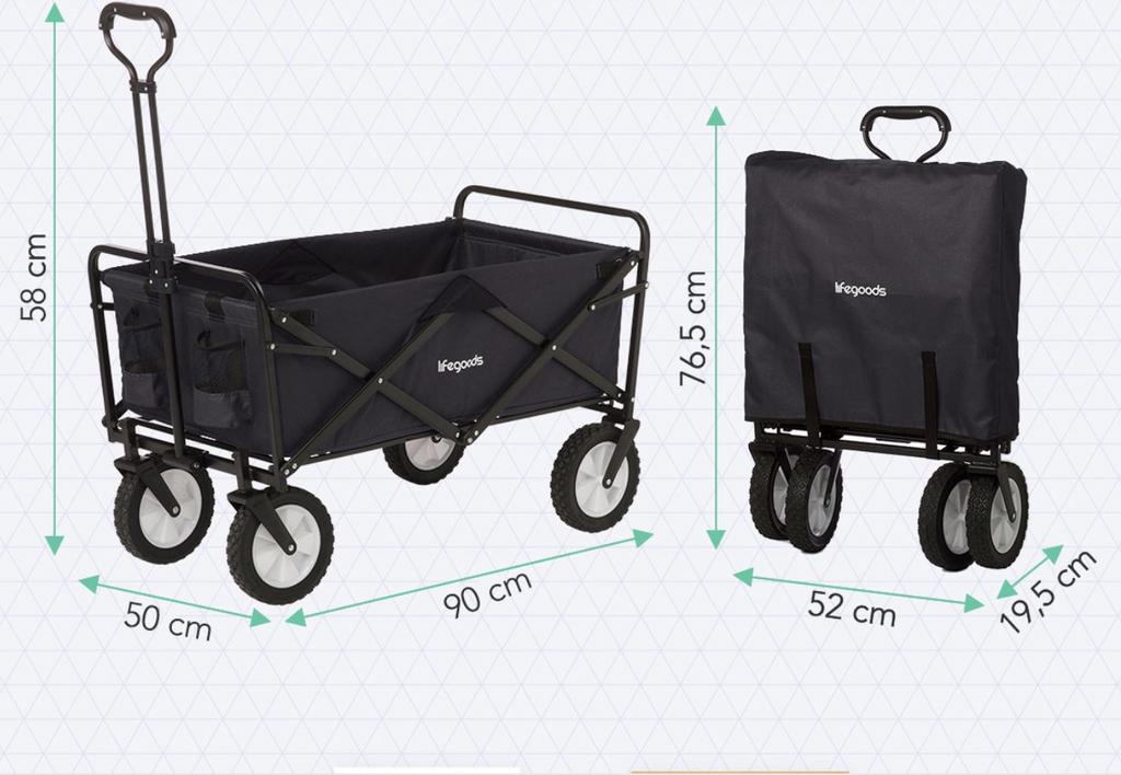 Te HUUR Opvouwbare bolderkar - Ideaal voor uitstapjes!, Caravans en Kamperen, Bolderkarren, Zo goed als nieuw, Opvouwbaar, Ophalen