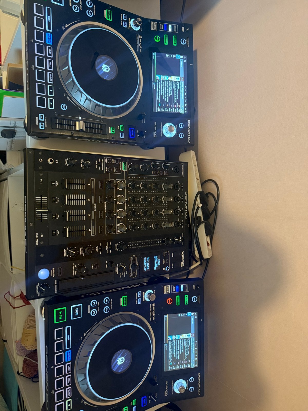 Denon DJ Set: 2x SC5000 Prime & X1800 Prime Mixer, Ophalen, Zo goed als nieuw, Dj-set, Denon
