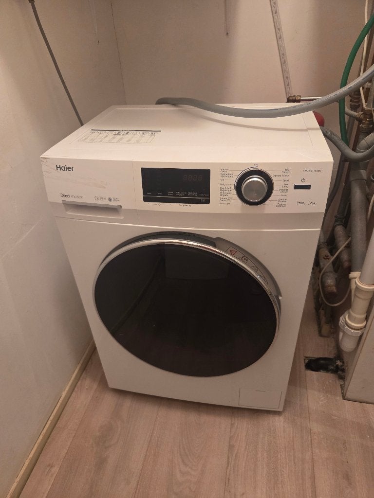 Haier HW70-B14636N Wasmachine, Ophalen, Gebruikt, Wolwasprogramma, Voorlader