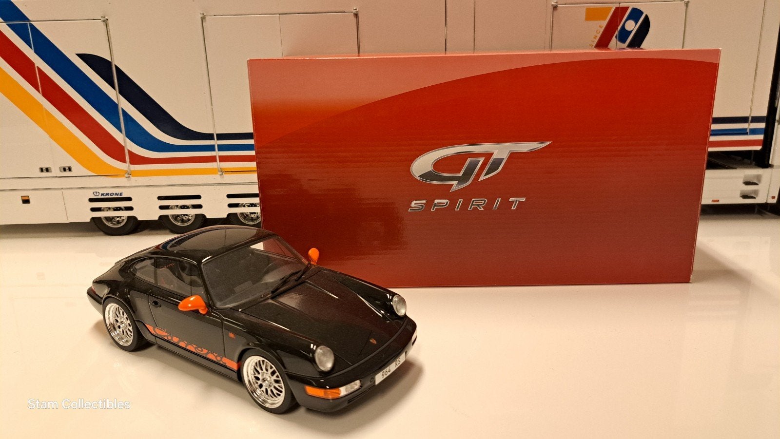 GT Spirit Porsche 911 964 Carrera RS Walter Rohrl Black, Hobby en Vrije tijd, Modelauto's | 1:18, Overige merken, Auto, Ophalen of Verzenden