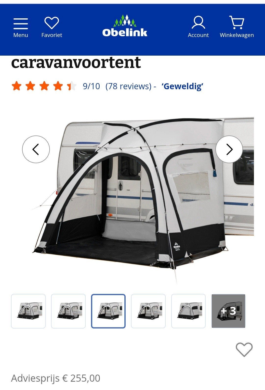 Obelink Hypercamp Treffer Plus caravanvoortent, Ophalen