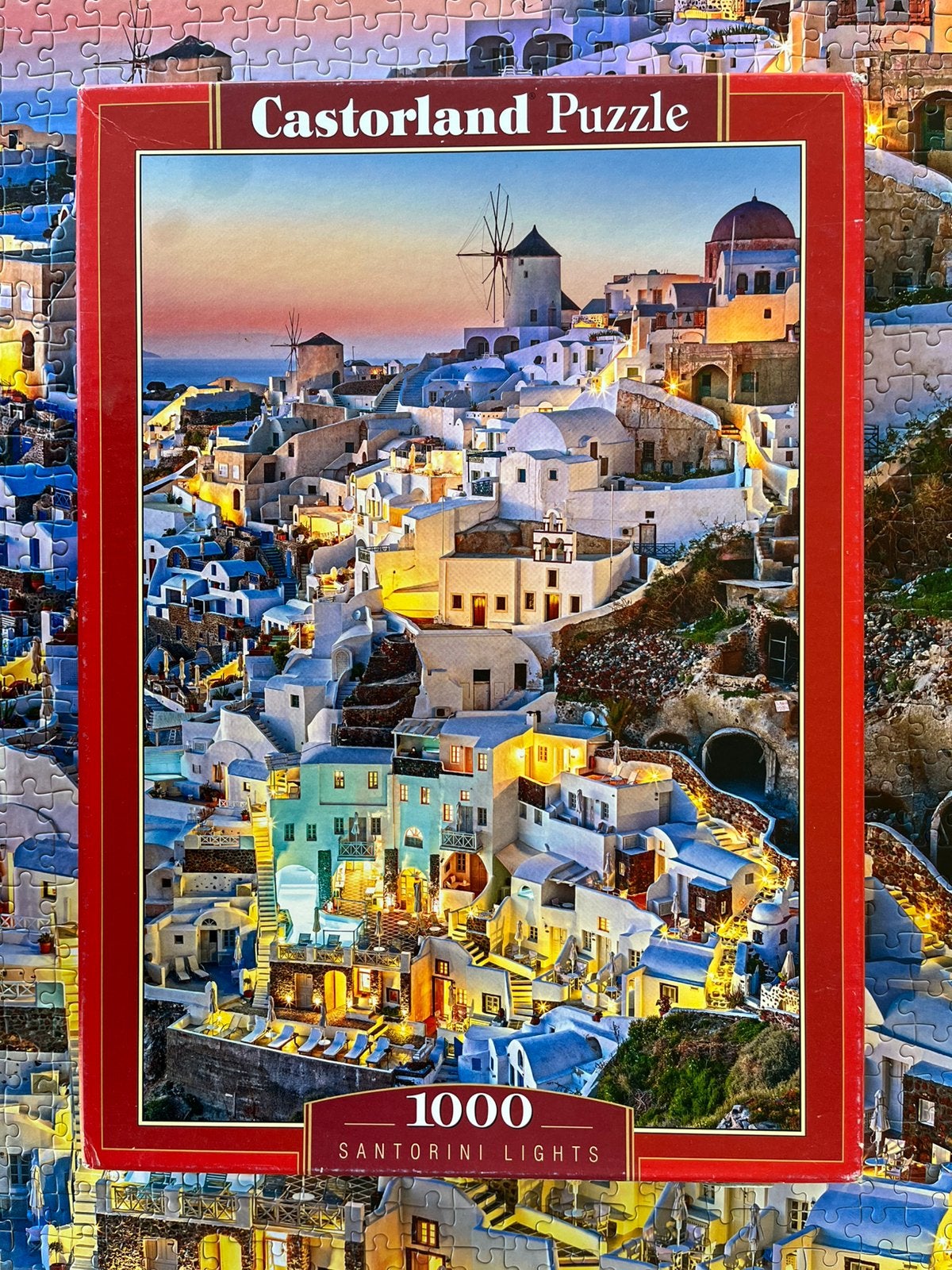 Puzzel Santorini 1000 stukjes, compleet, Ophalen of Verzenden, 500 t/m 1500 stukjes, Gebruikt, Legpuzzel