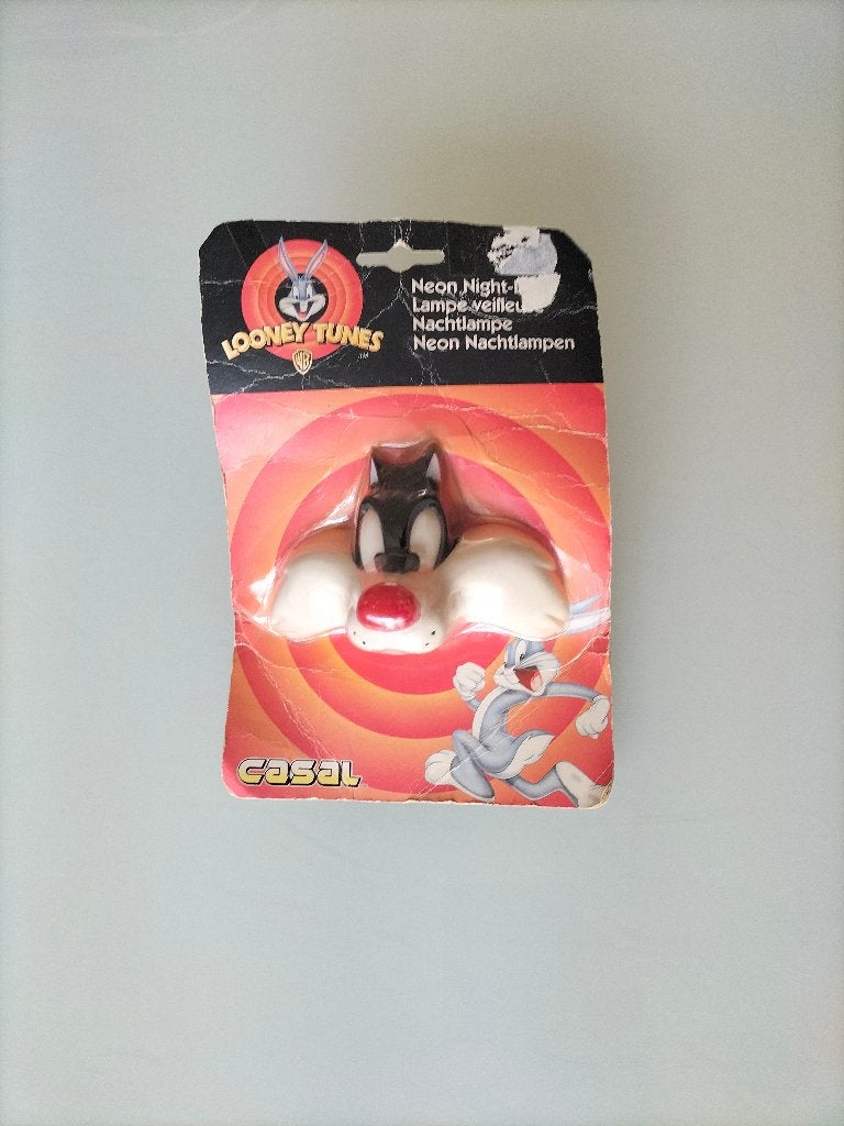 Vintage Looney Tunes Sylvester Neon Nachtlampje, Huis en Inrichting, Looney Tunes, Overige fittingen, Ophalen of Verzenden, Zo goed als nieuw