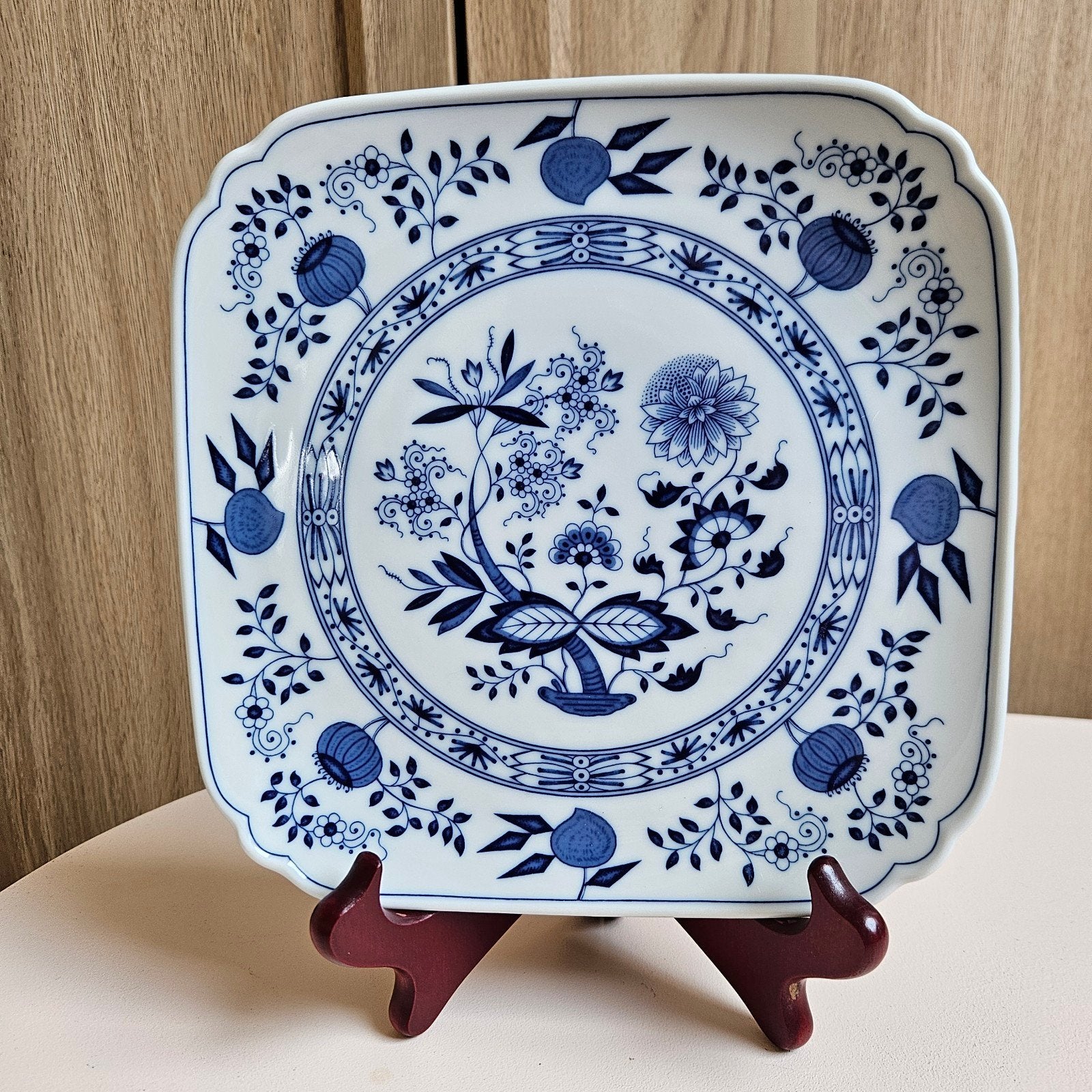 Hutschenreuther Zwiebelmuster Vierkant Bord, Antiek en Kunst, Ophalen of Verzenden