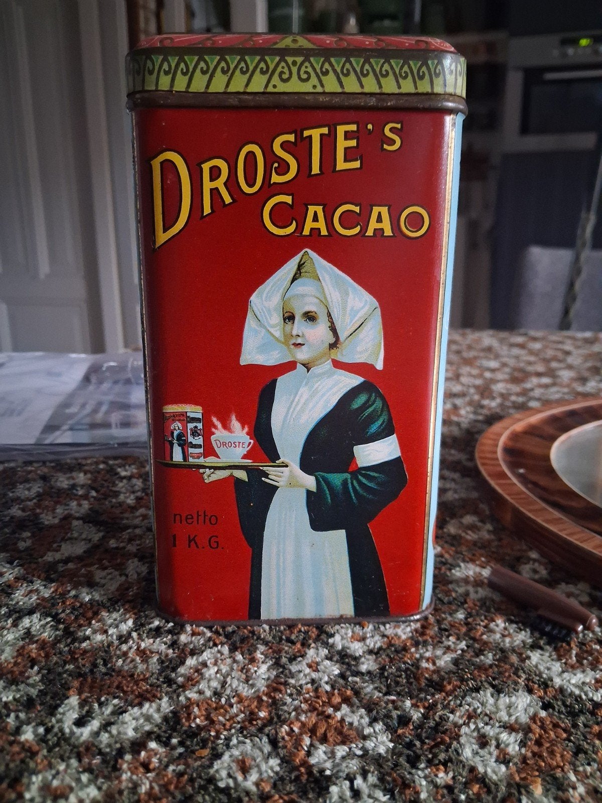 Vintage Droste Cacao Blik - Zeldzaam Verzamelobject, Ophalen of Verzenden, Gebruikt, Overige, Droste