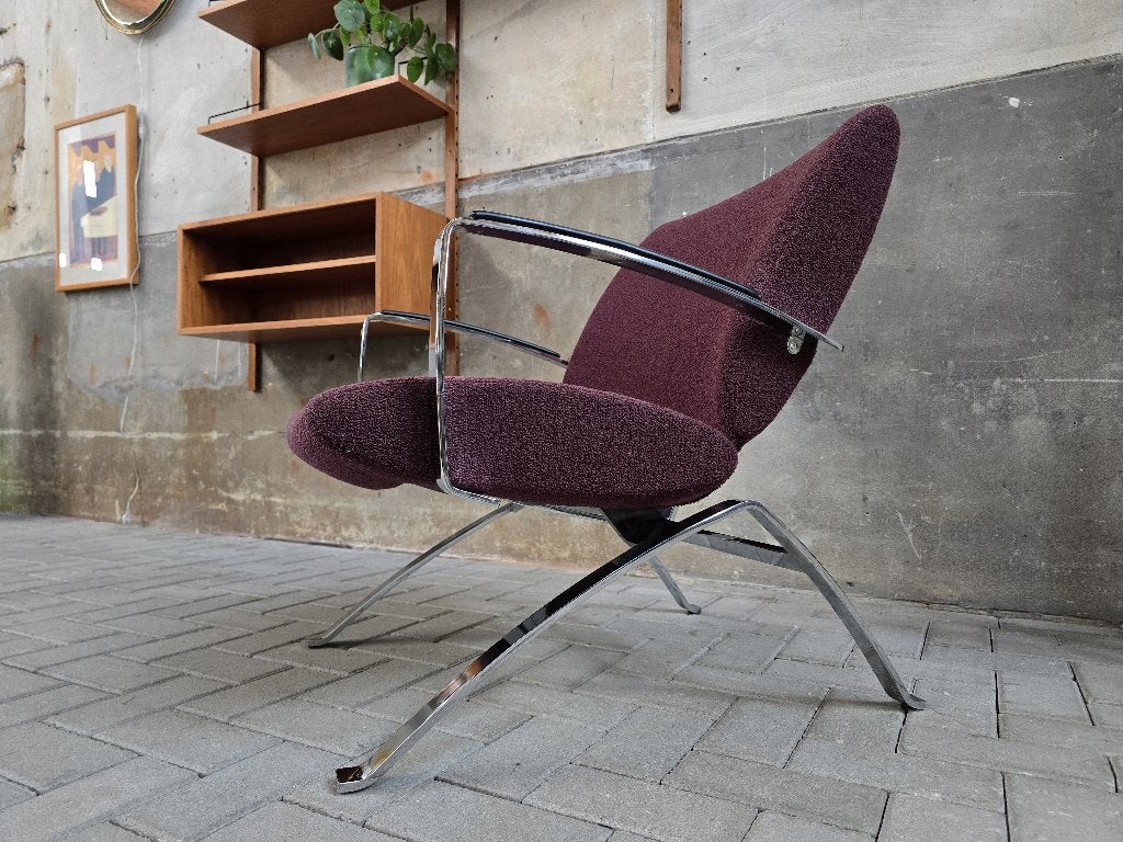 Dutch Design Stoel Artifort Dodo | Vintage Fauteuil Chroom B, Gebruikt, Overige kleuren, Ophalen of Verzenden, Eén