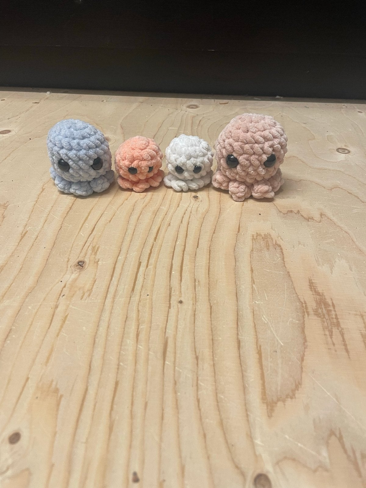 Gehaakte octopus knuffels - set van 4, Ophalen, Handgemaakt, Overige typen, Zo goed als nieuw