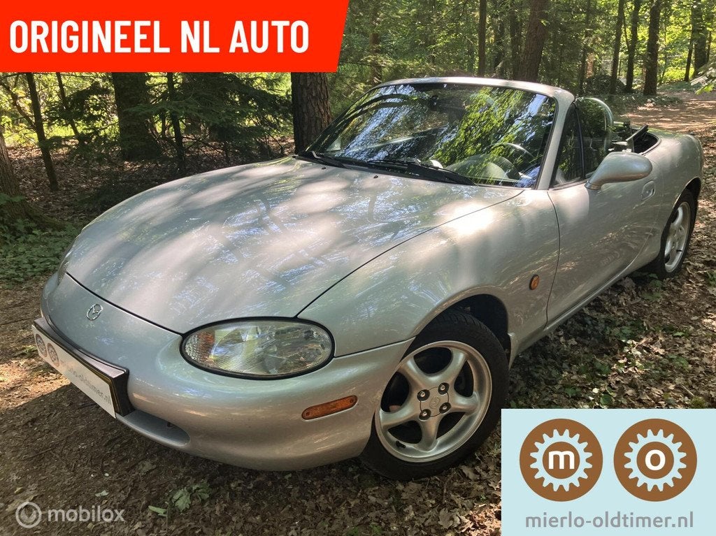 Mazda MX-5 NB 1.6 orig NL, slechts 48.000km NAP, roestvrij, Auto's, Mazda, Gebruikt, Zwart, 4 cilinders, Cabriolet