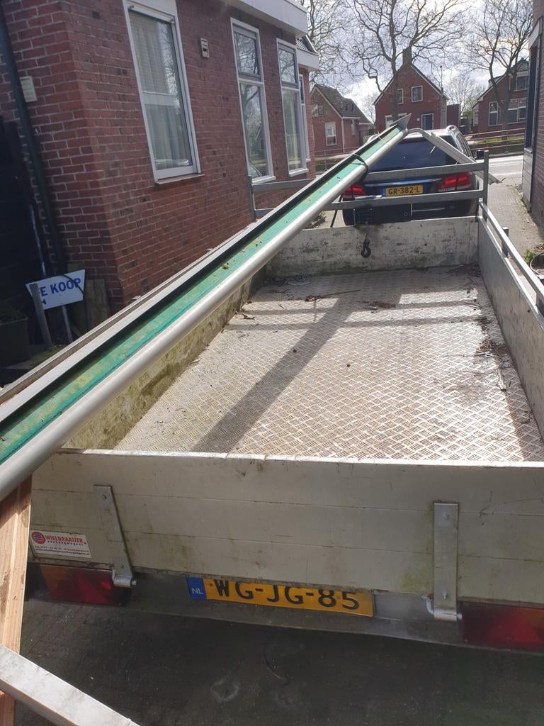 Te koop aangeboden zonnescherm, Ophalen, Gebruikt, Knikarmscherm