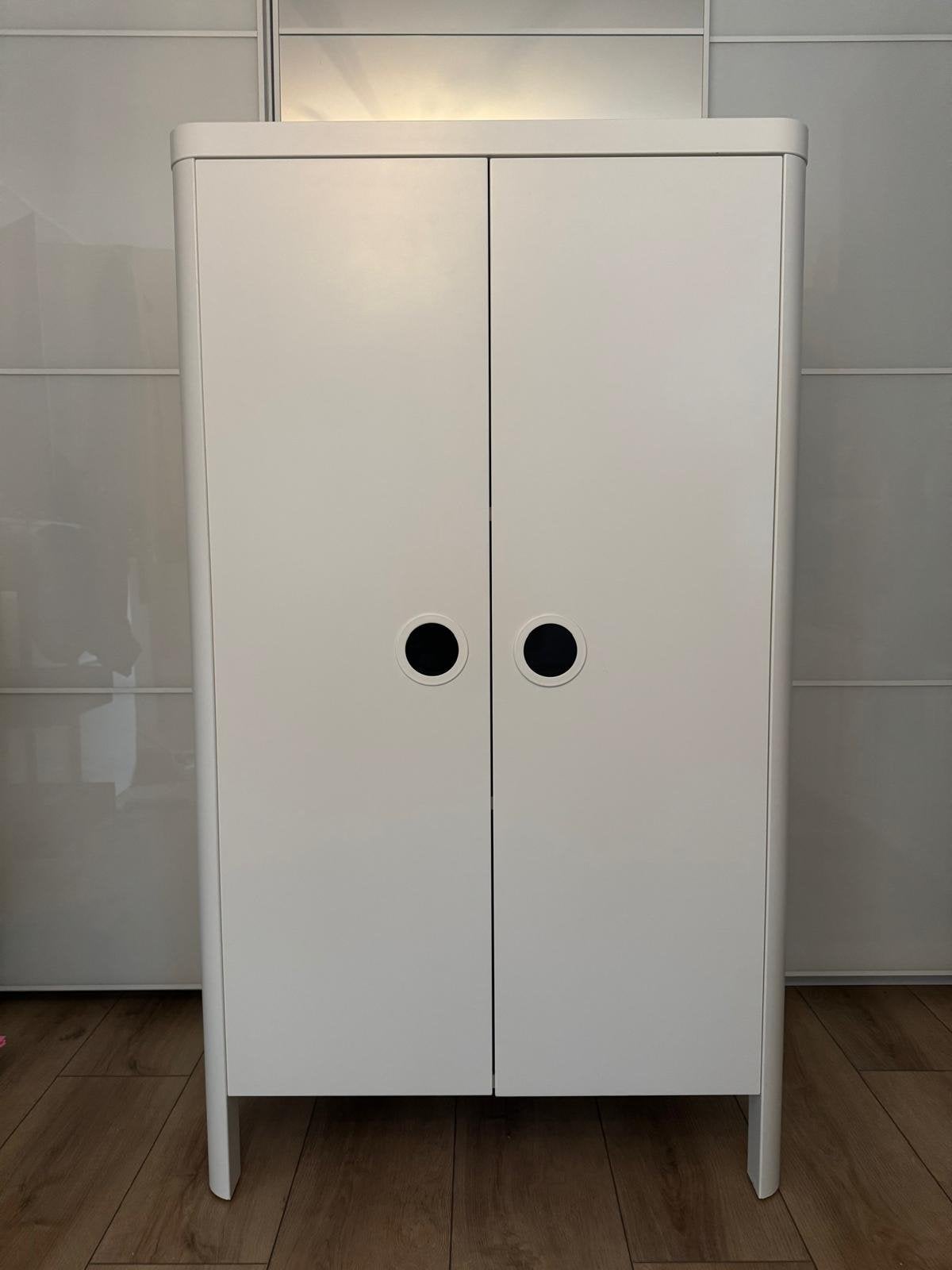 Witte kledingkast met planken en hangruimte, Ophalen, Gebruikt, 100 tot 150 cm, 50 tot 100 cm