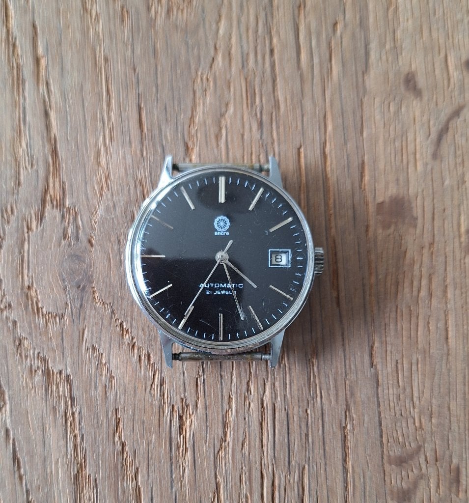 * Horloge retro Ancre Swiss Automatic 21 jewels, Overige merken, Gebruikt, Staal, Polshorloge
