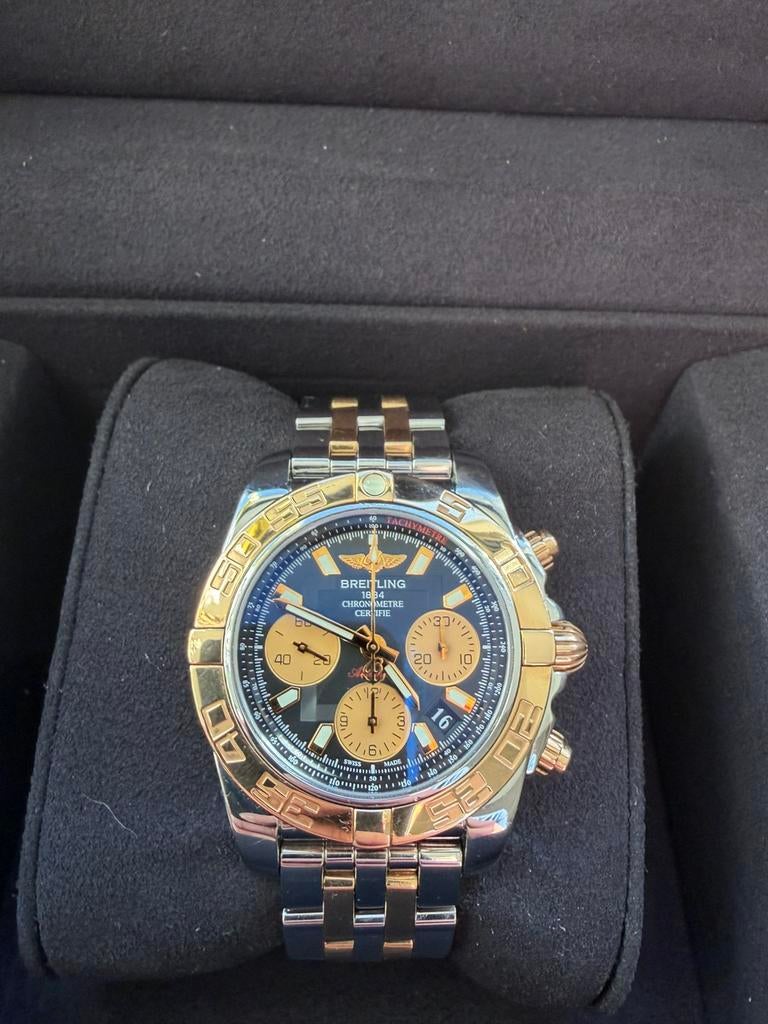 Breitling chronomat 41 nieuwstaat, Sieraden, Tassen en Uiterlijk, Horloges | Heren, Zo goed als nieuw, Breitling, Goud, Staal