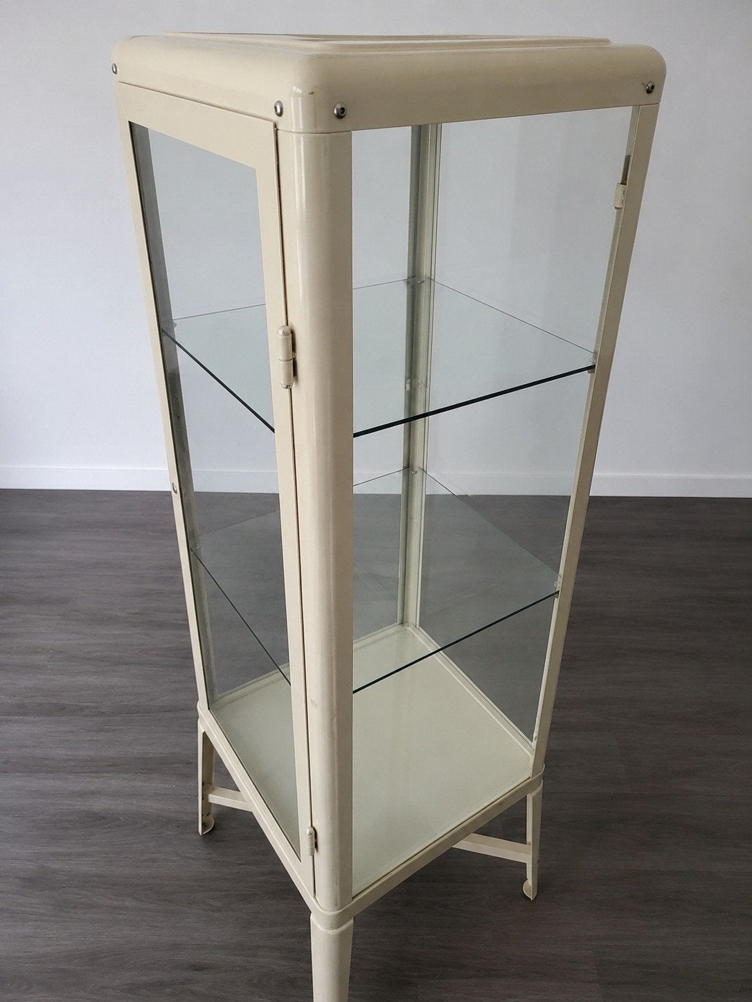 Ikea Fabrikör Vitrinekast (crème), Huis en Inrichting, Ophalen, Vintage, Industrieel, 50 tot 100 cm, Glas