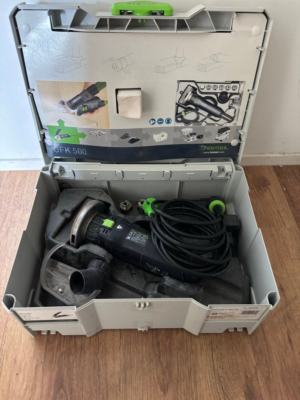 Festool OFK 500 Kantenfrees met kopieerfrees, R2 en R3 freze, Doe-het-zelf en Verbouw, Verzenden, Gebruikt, Elektrisch, Kantenfrees