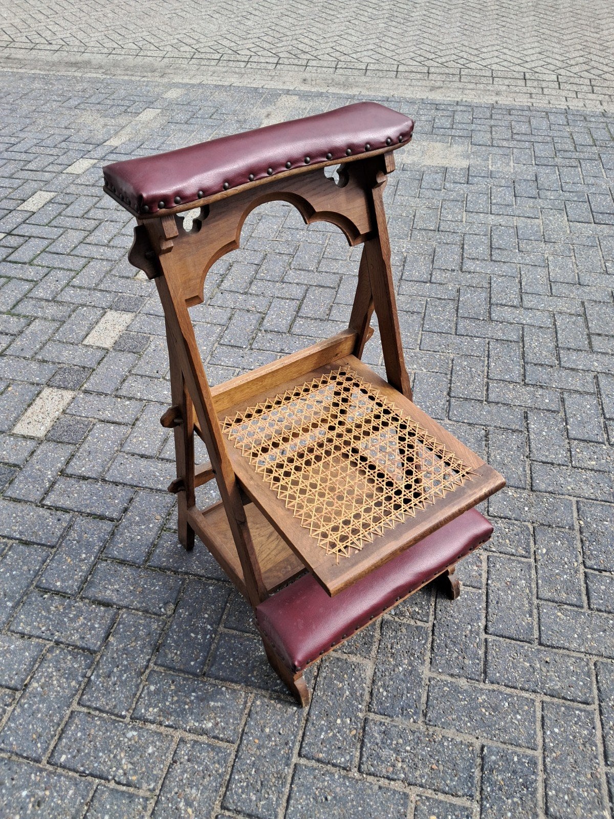 Antieke gebed / bid stoel, erg nette staat., Antiek en Kunst, Ophalen