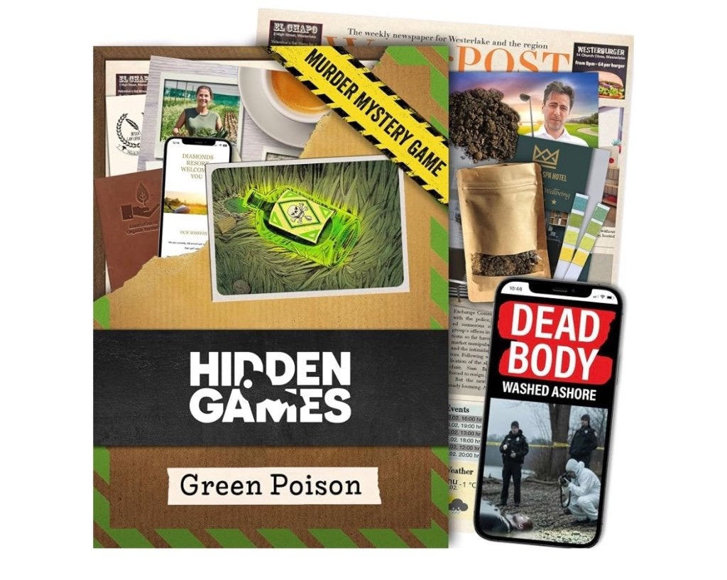 Escape room detective game Green poison, Drie of vier spelers, Ophalen of Verzenden, Zo goed als nieuw, Hidden games