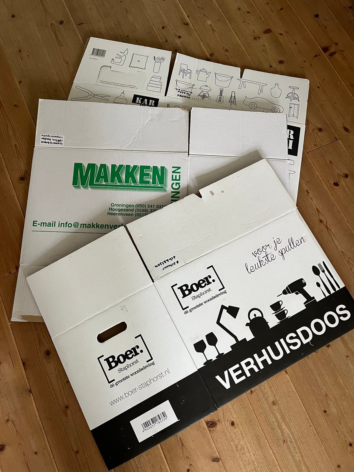 Verhuisdozen 35 stuks - 3 verschillende soorten, Ophalen, 40 tot 60 cm, 50 tot 75 cm, 35 tot 50 cm