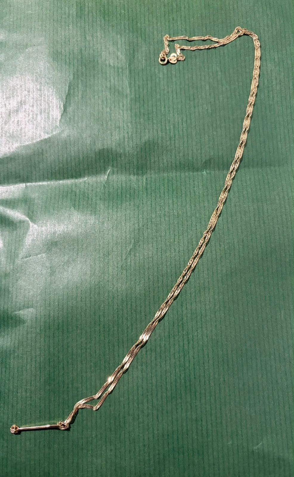 14 Karaat Geel Gouden Ketting 60 cm met Diamant Hanger, Ophalen of Verzenden, Zo goed als nieuw, Met edelsteen, Goud