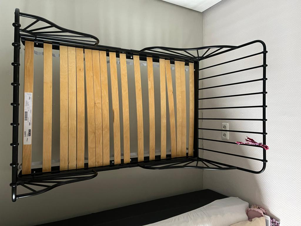 IKEA Minnen Eenpersoonsbed Zwar 80x200 cm, Ophalen, Gebruikt, 90 cm, Eenpersoons