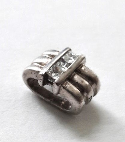 Zilveren hangertje met 3 strass steentjes, 925 (6651), Ophalen, Nieuw, Zilver, Zilver