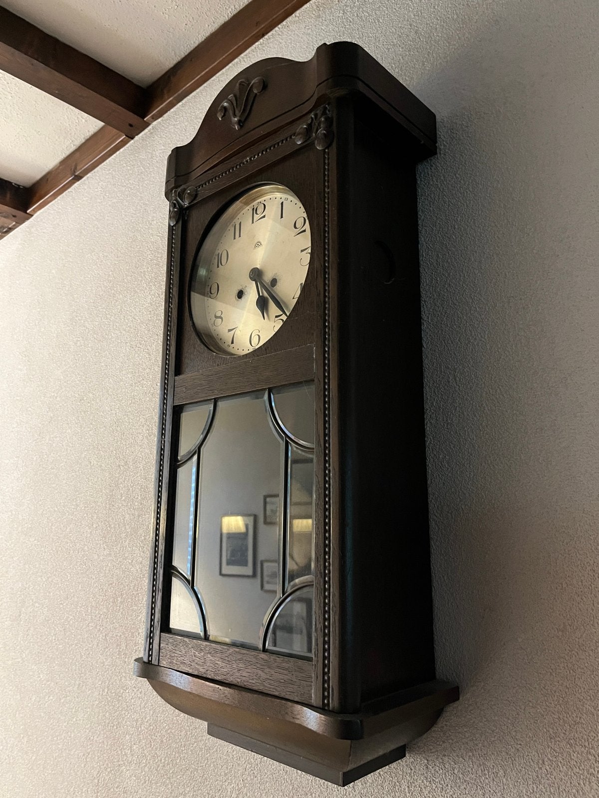 Mooie houten klok H.A.U. Haller A.G., Ophalen