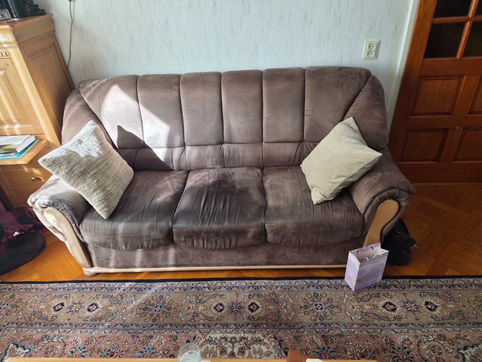 2 fauteuils en 3-zitsbank - Ophalen in Urk, Huis en Inrichting, Ophalen of Verzenden, Gebruikt, Hout