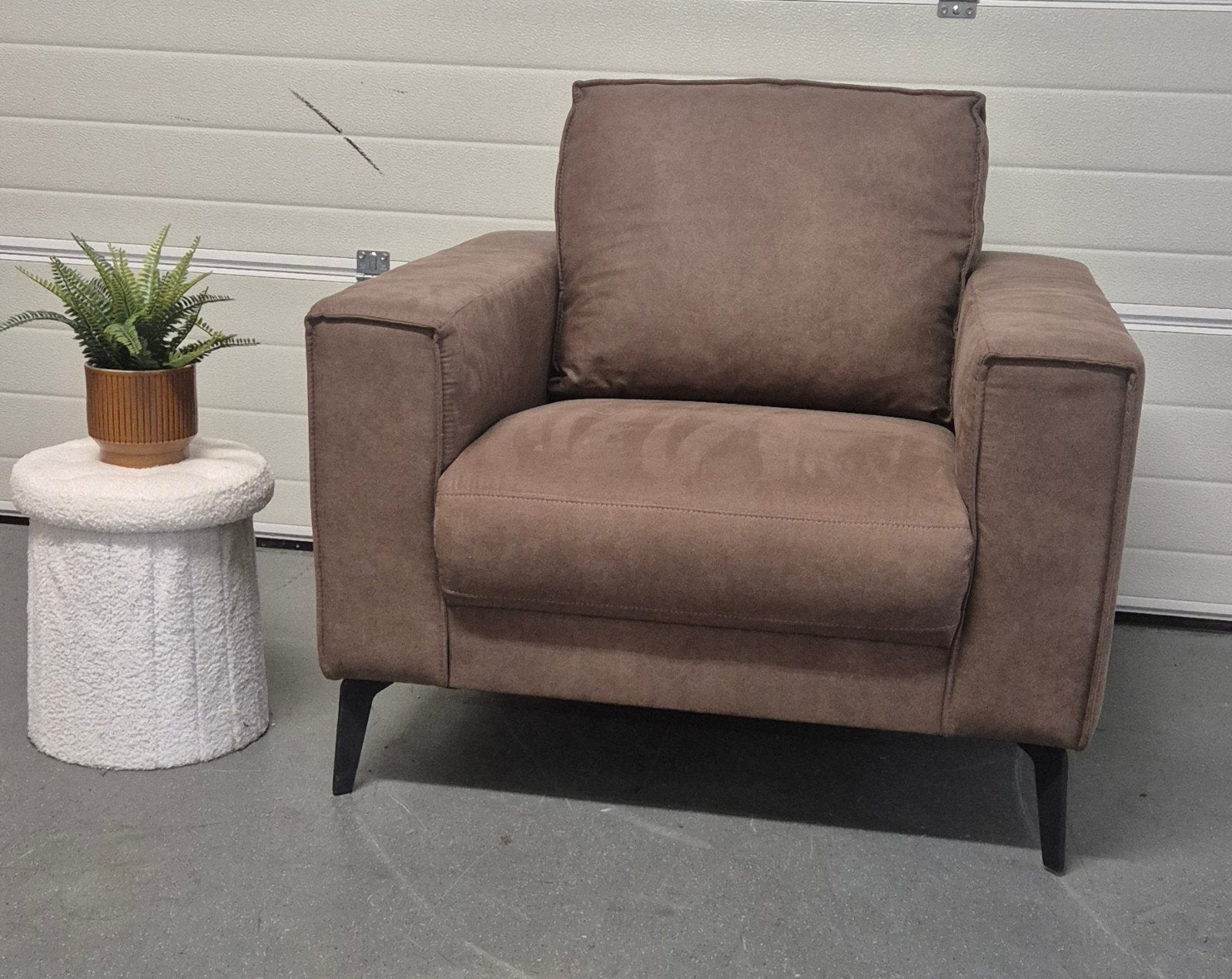 Nieuwe comfortabele fauteuil | loungestoel | Taupe/Bruin |, ., Nieuw, 75 tot 100 cm, Stof