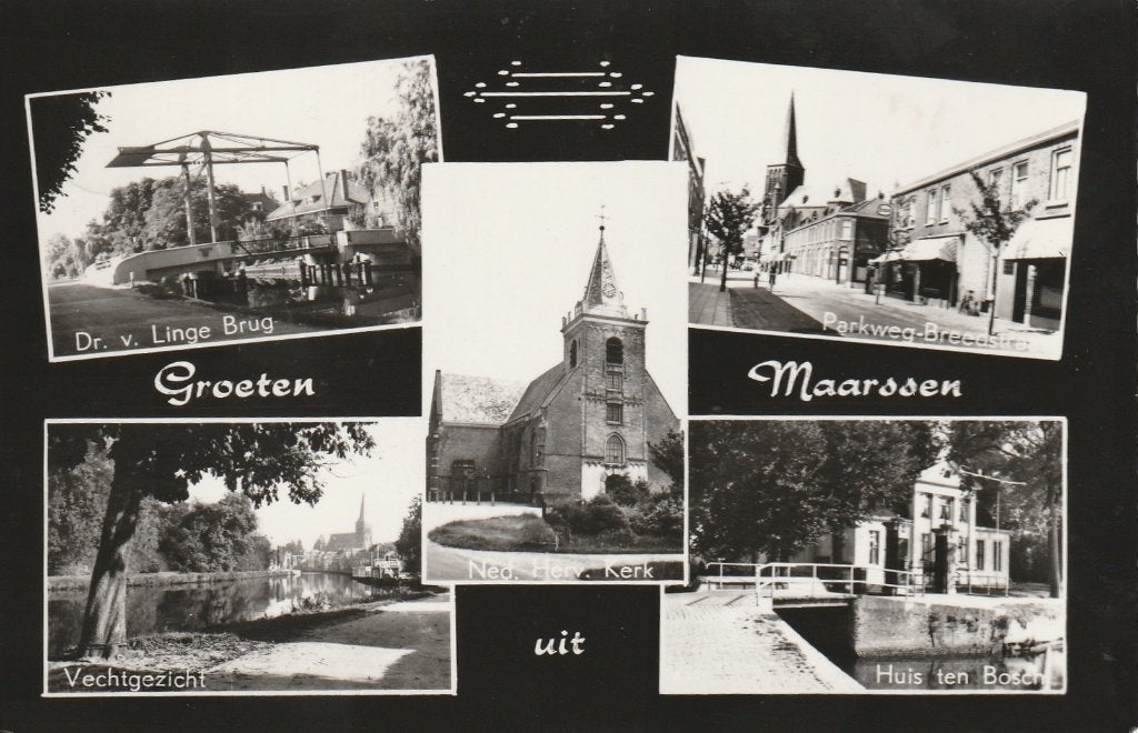 MAARSSEN Brug Vecht Kerk Parkweg Huis ten Bosch Groeten, Verzenden, 1960 tot 1980, Gelopen, Utrecht