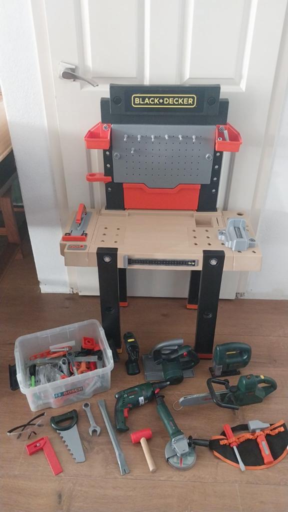 Black+Decker werkbank met gereedschap voor kinderen, Ophalen of Verzenden, Gebruikt, Jongen