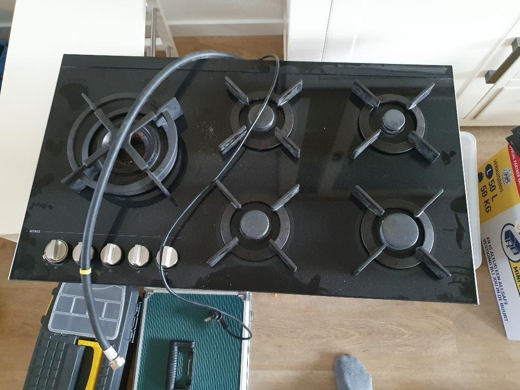 ATAG Gas- op glaskookplaat met wok functie, Ophalen, Zo goed als nieuw, Inbouw, Gas