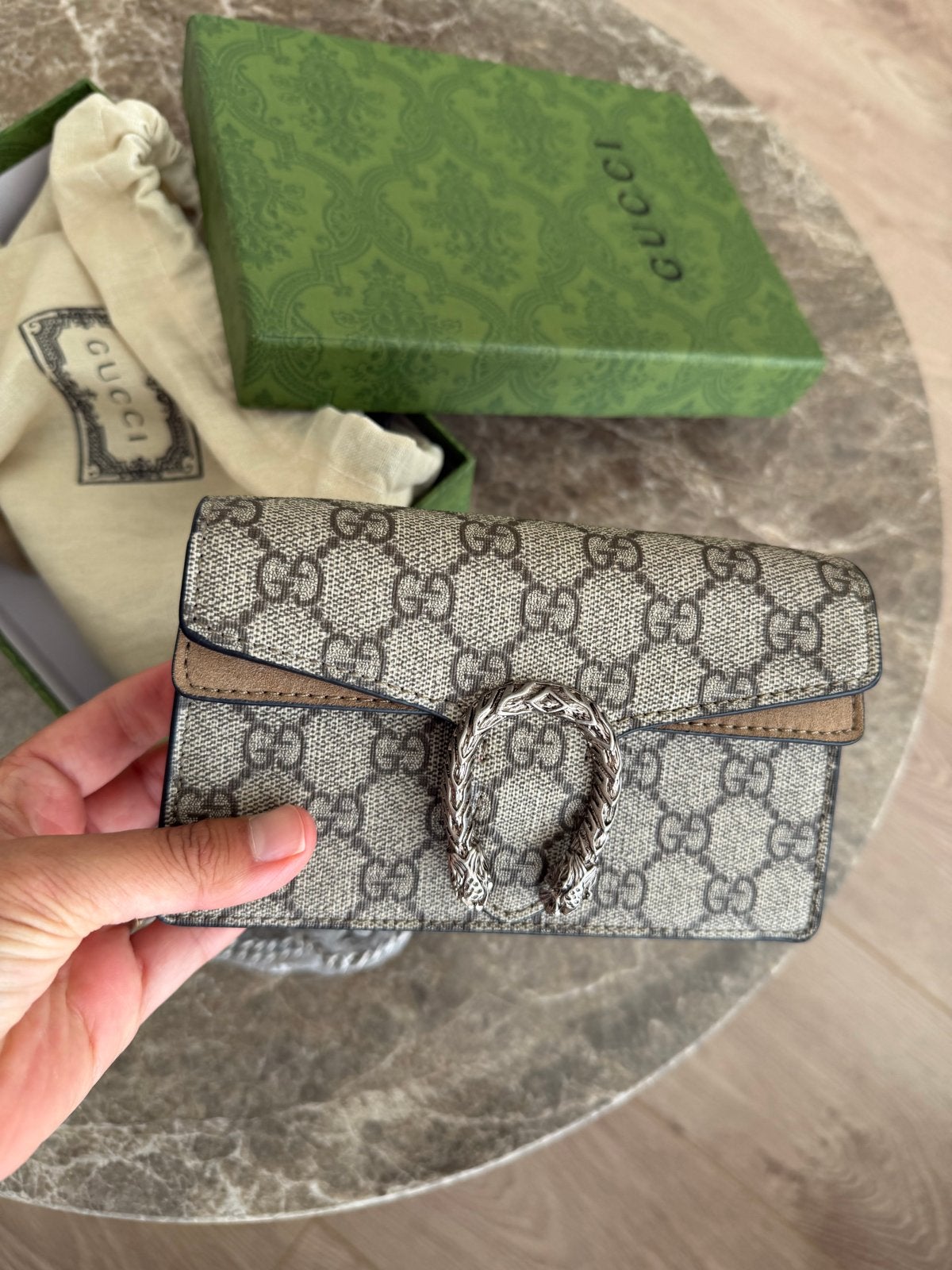 Gucci Dionysus Super Mini Tasje - Zo goed als nieuw, Ophalen of Verzenden, Zo goed als nieuw, Beige, Avondtasje