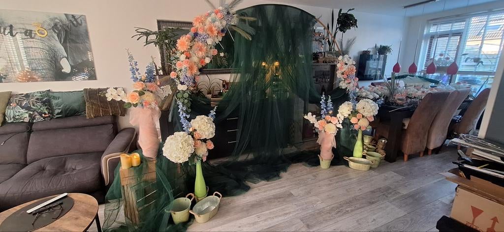 Bruiloft decoratie / aankleding Backdrop, Ophalen, Versiering, Geboorte of Huwelijk