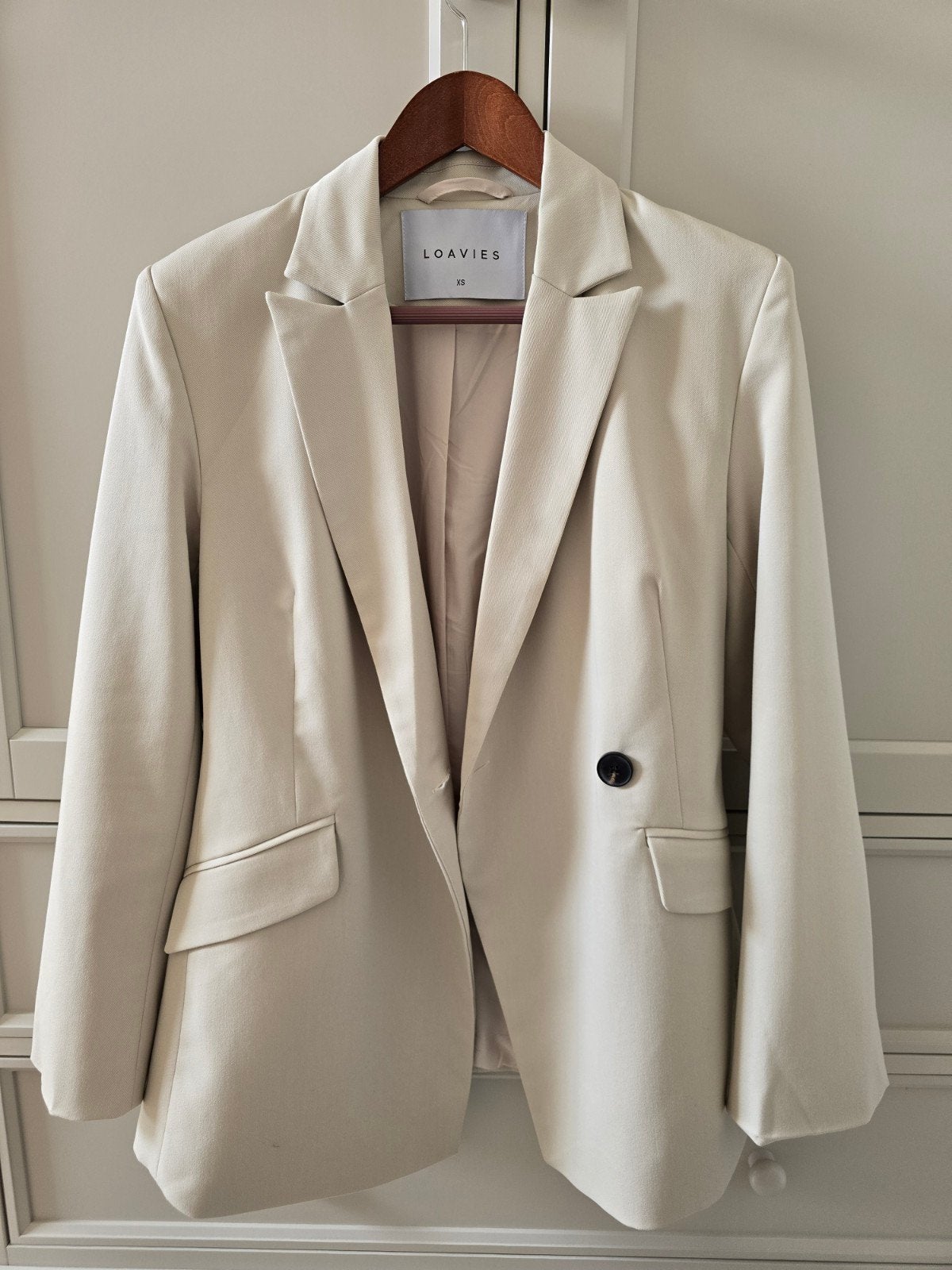 Beige loavies blazer, colbert jasje in maat XS, Beige, Ophalen of Verzenden, Jasje, Maat 34 (XS) of kleiner