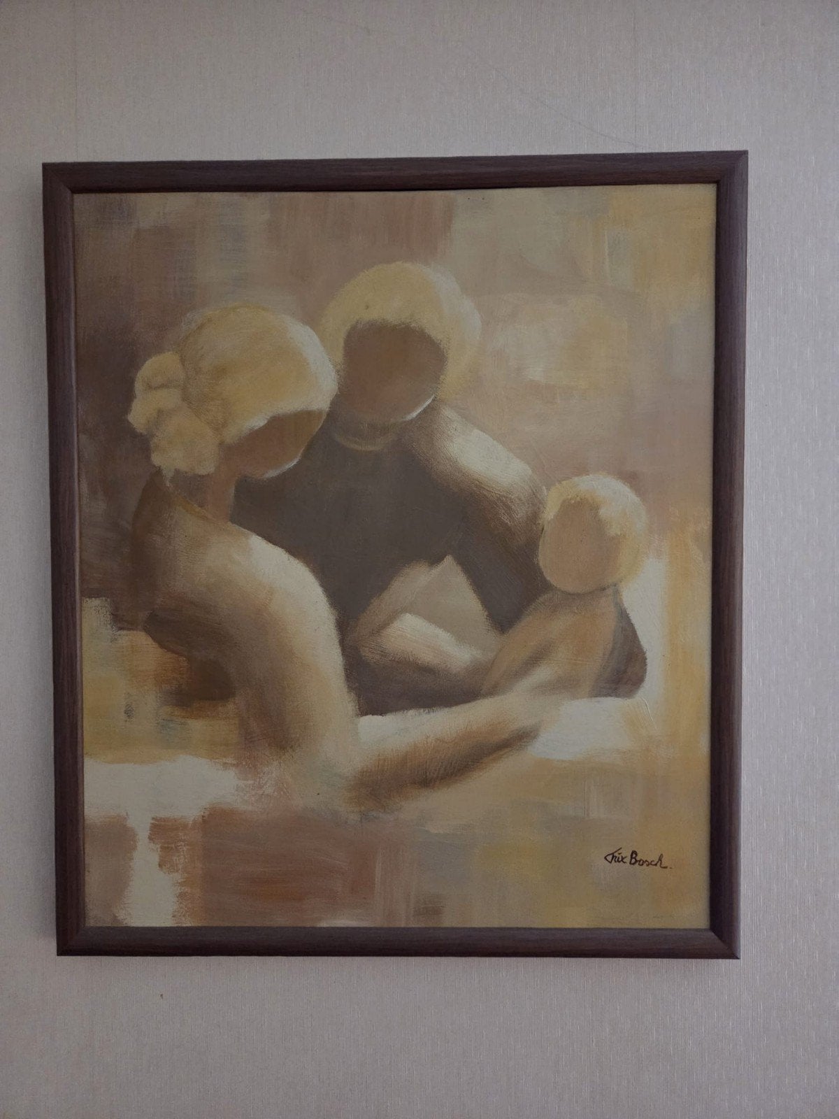 Schilderij  Familie, Antiek en Kunst, Kunst | Schilderijen | Modern, Ophalen, Figuren, Gelimiteerde oplage, Gemengde techniek