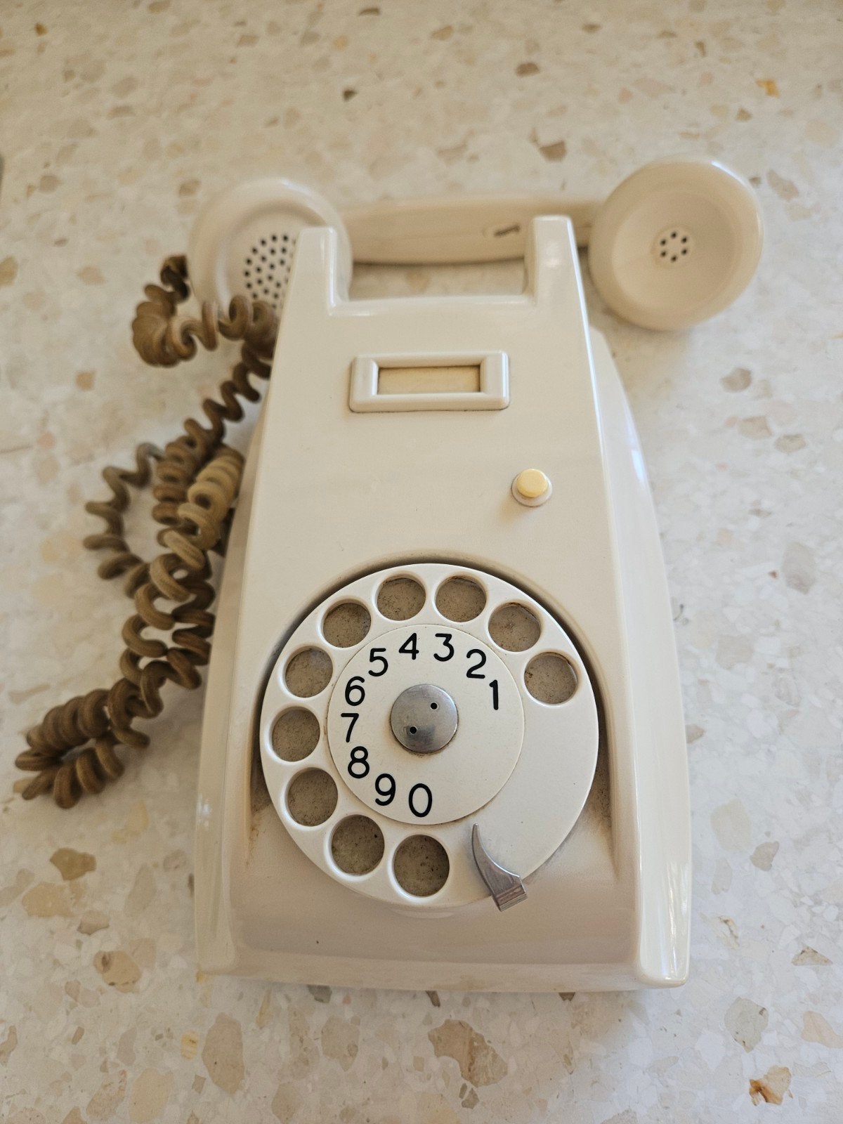 Oude PTT Telefoon met Draaischijf - Vintage Crème, Ophalen of Verzenden, Gebruikt, Met draaischijf
