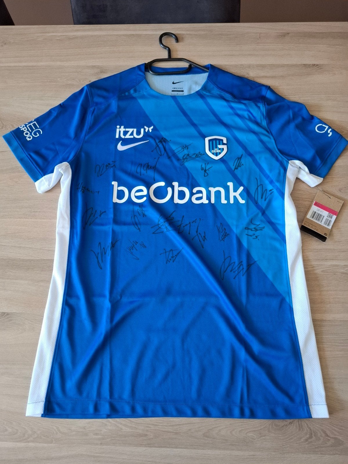 Gesigneerd Nike KRC Genk thuisshirt - Maat L, Maat 52/54 (L), Blauw, Nike, Nieuw