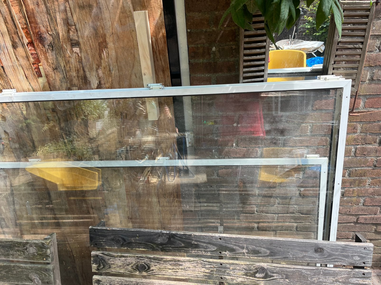 Grote Voorzetramen - direct af te halen 4x, Ophalen, Gevelraam of Ruit, Gebruikt, 160 cm of meer