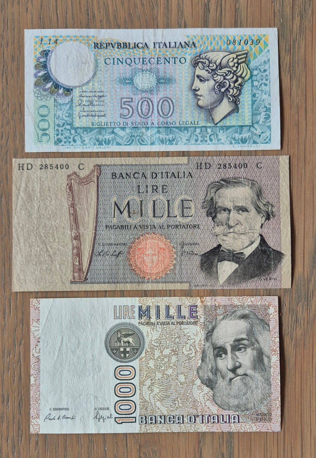 Bankbiljetten - Set Italië - vakantie herinnering, Postzegels en Munten, Ophalen of Verzenden, Italië, Setje