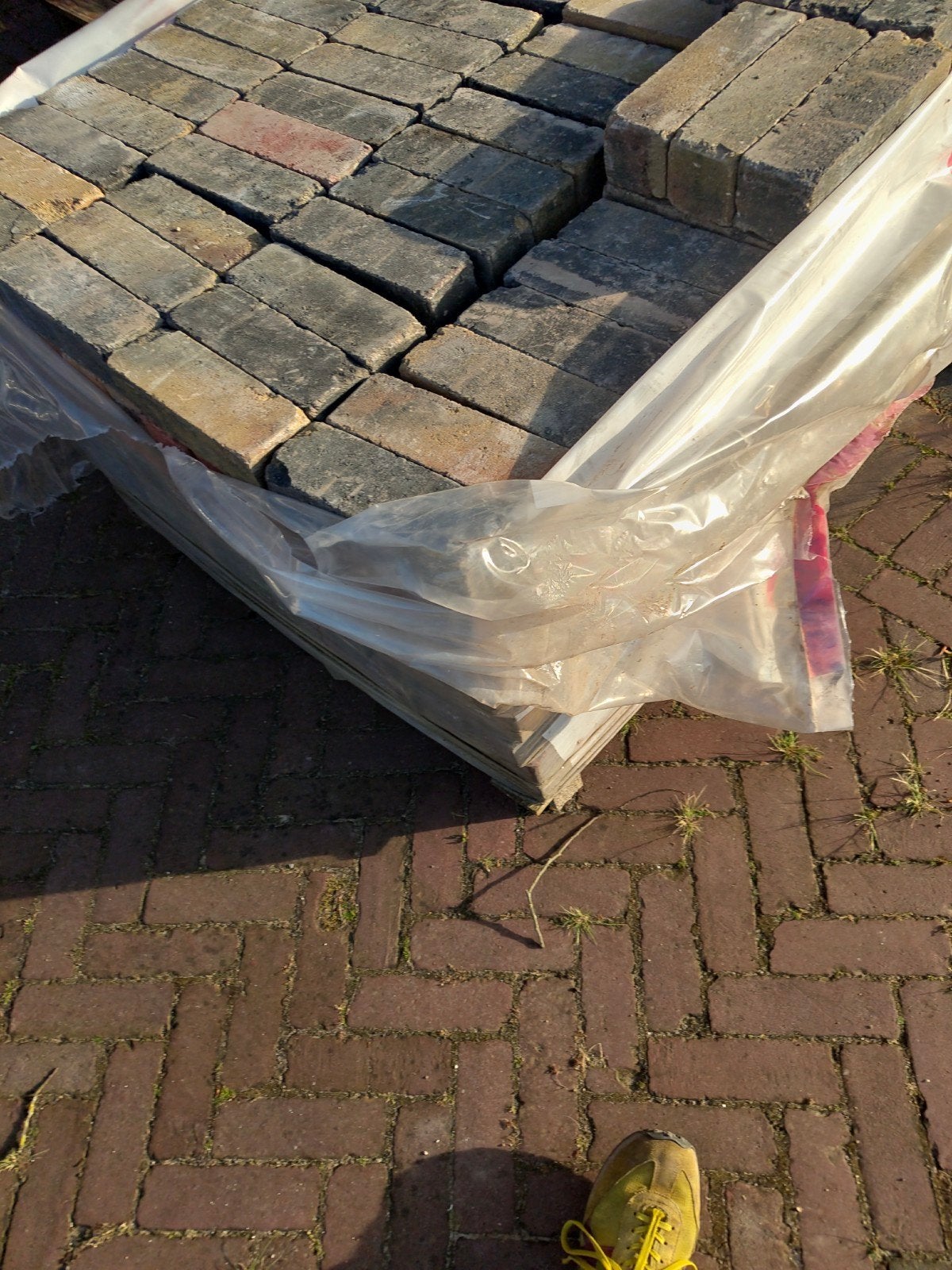 Tambour stenen klinkers bestrating 21x7x7 Bont. 5,5 m2, Ophalen, Nieuw, Beton