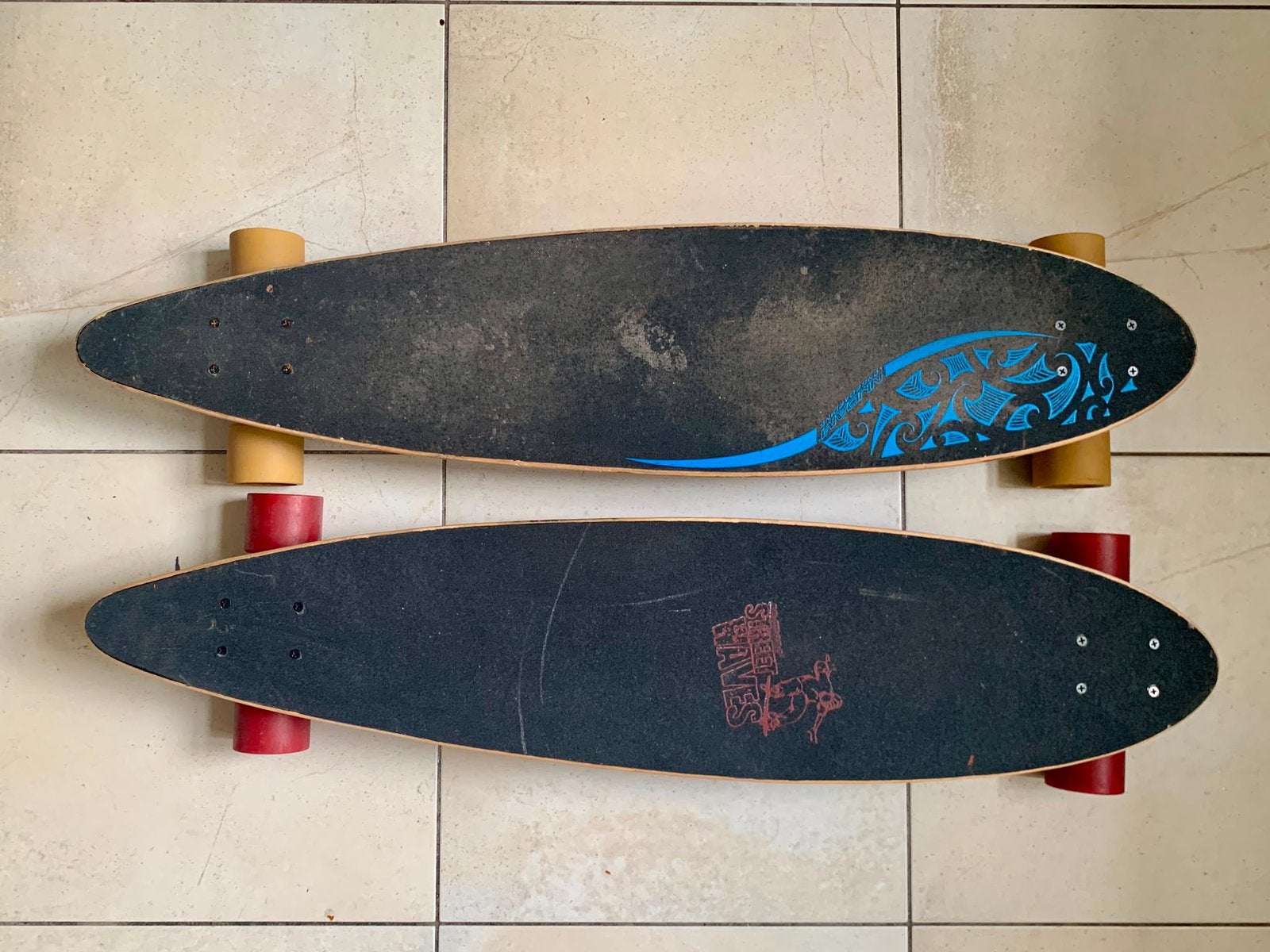 Longboards 2x, Sport en Fitness, Skateboarden, Ophalen, Zo goed als nieuw, Waveboard, Longboard