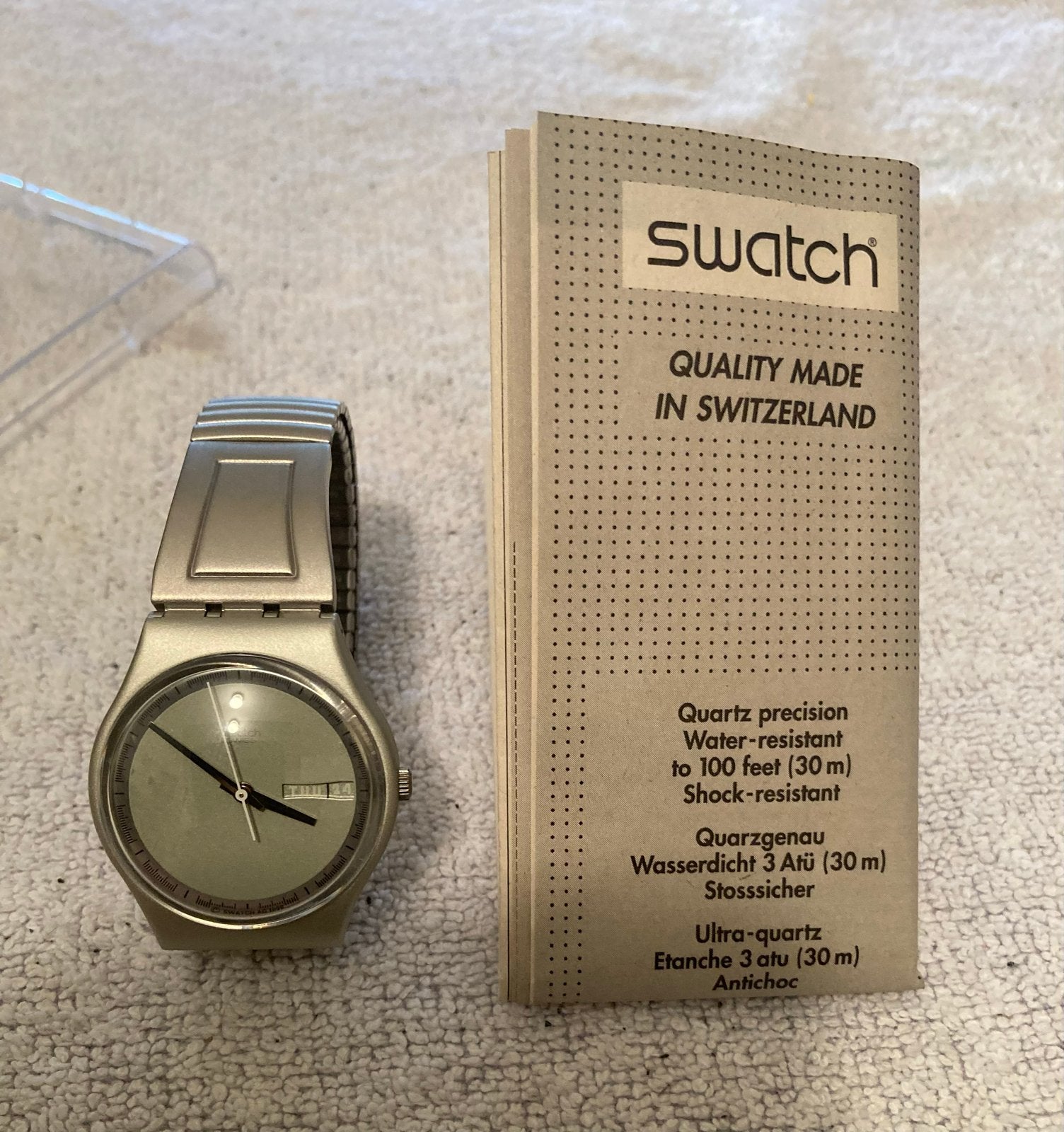 Nieuw Swatch horloge - 1998- in originele verpakking, Sieraden, Tassen en Uiterlijk, Horloges | Dames, Staal, Polshorloge, Swatch