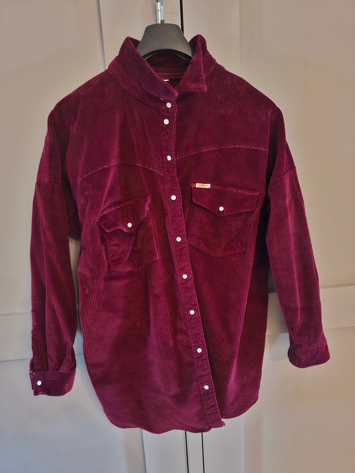 Wijnrode corduroy blouse/jas, Ophalen of Verzenden, Zo goed als nieuw, Zwart, Jas of Mantel