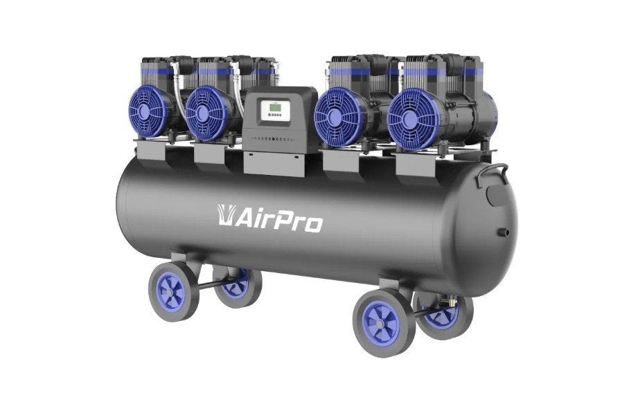 Compressor AirPro olievrij 135L 12 bar 400V Mobiel op wielen, Doe-het-zelf en Verbouw, Compressors, 800 liter/min of meer, Nieuw