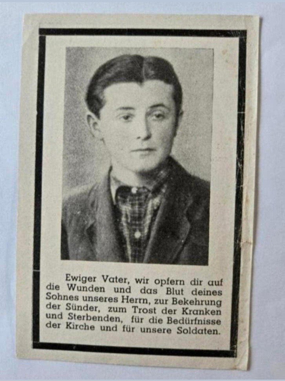 Duits WO2 Obersoldat Panzerjäger Stalingrad sterbebild WW2, Ophalen of Verzenden, Bidprentje