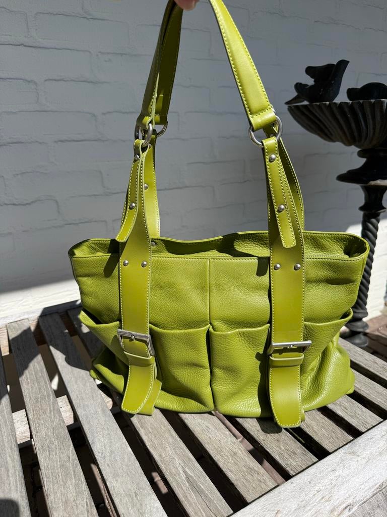 Italiaanse leren tas - zo goed als nieuw, Sieraden, Tassen en Uiterlijk, Tassen | Damestassen, Ophalen of Verzenden, Zo goed als nieuw