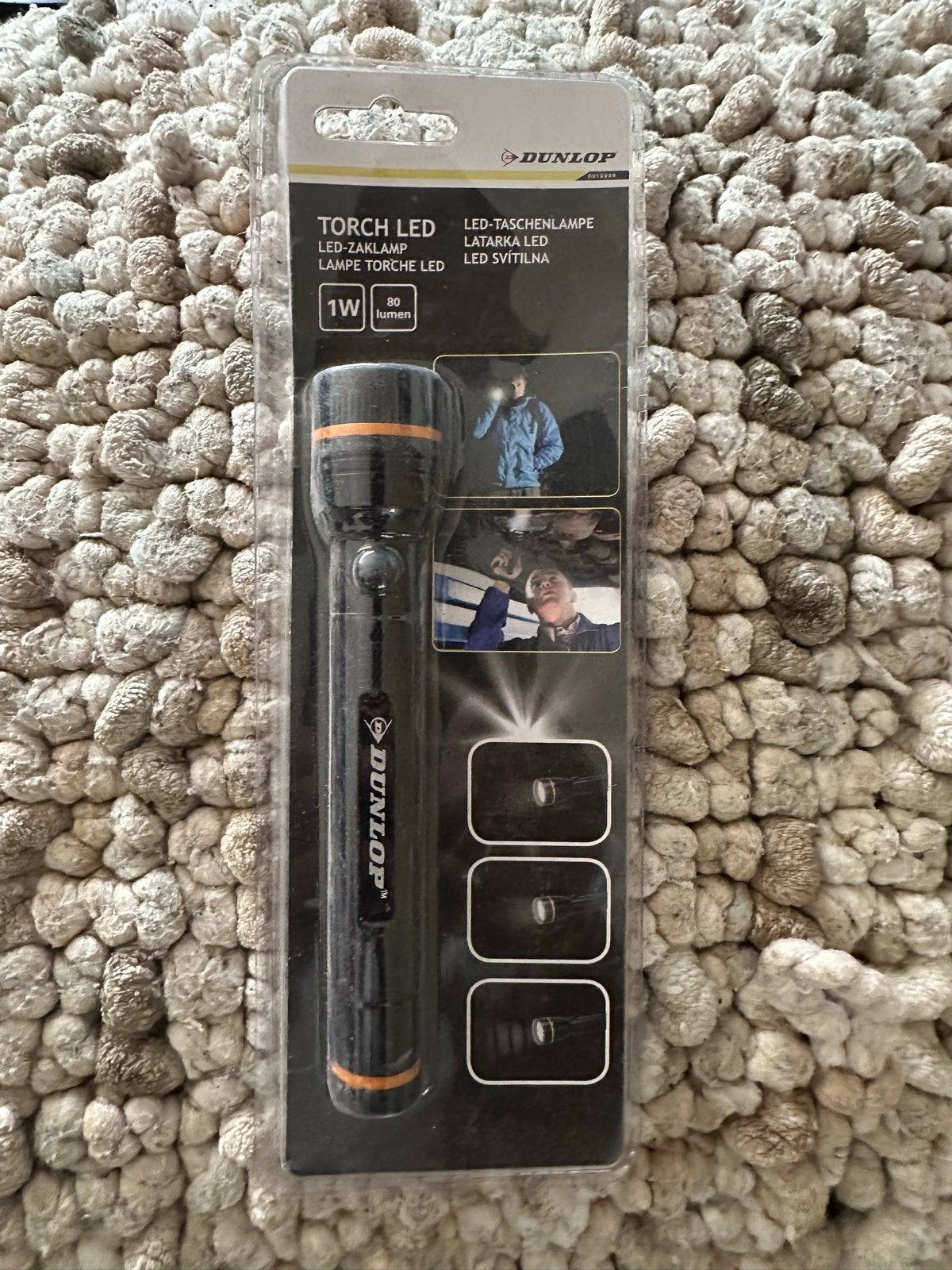 Dunlop LED Zaklamp 1W 80 lumen, Ophalen of Verzenden, Nieuw, Batterij