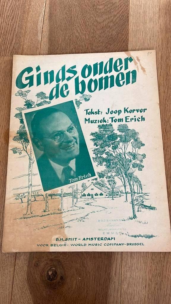 Bladmuziek Ginds onder de bomen Joop Korver / Tom Erich, Ophalen of Verzenden, Artiest of Componist